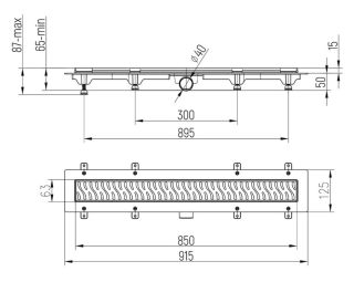 Душевой лоток Paini Harmony CH850HC 85см чёрный матовый